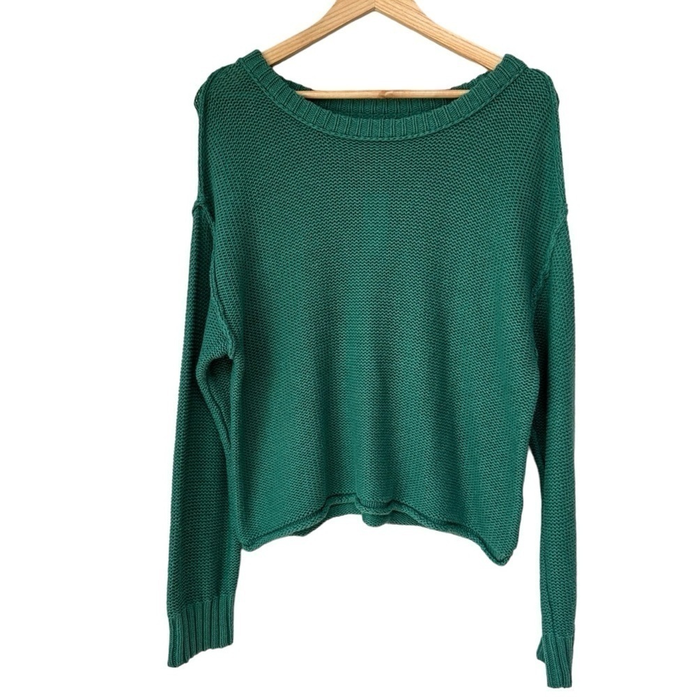 American Eagle Outfitters Kelly Green College Ready Long Sleeve Sweater, Small